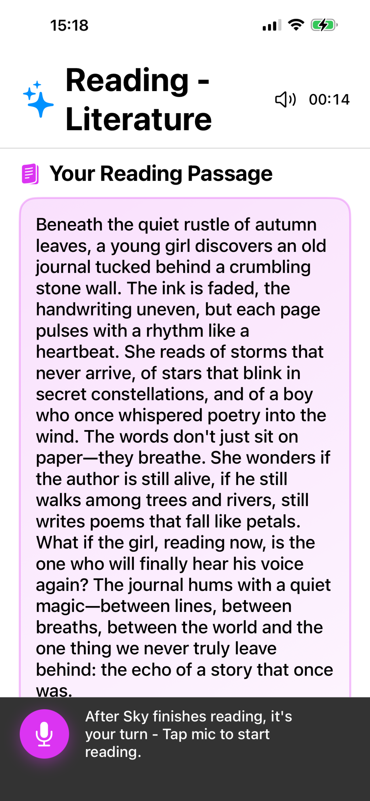 Reading Practice with AI-Generated English Passages