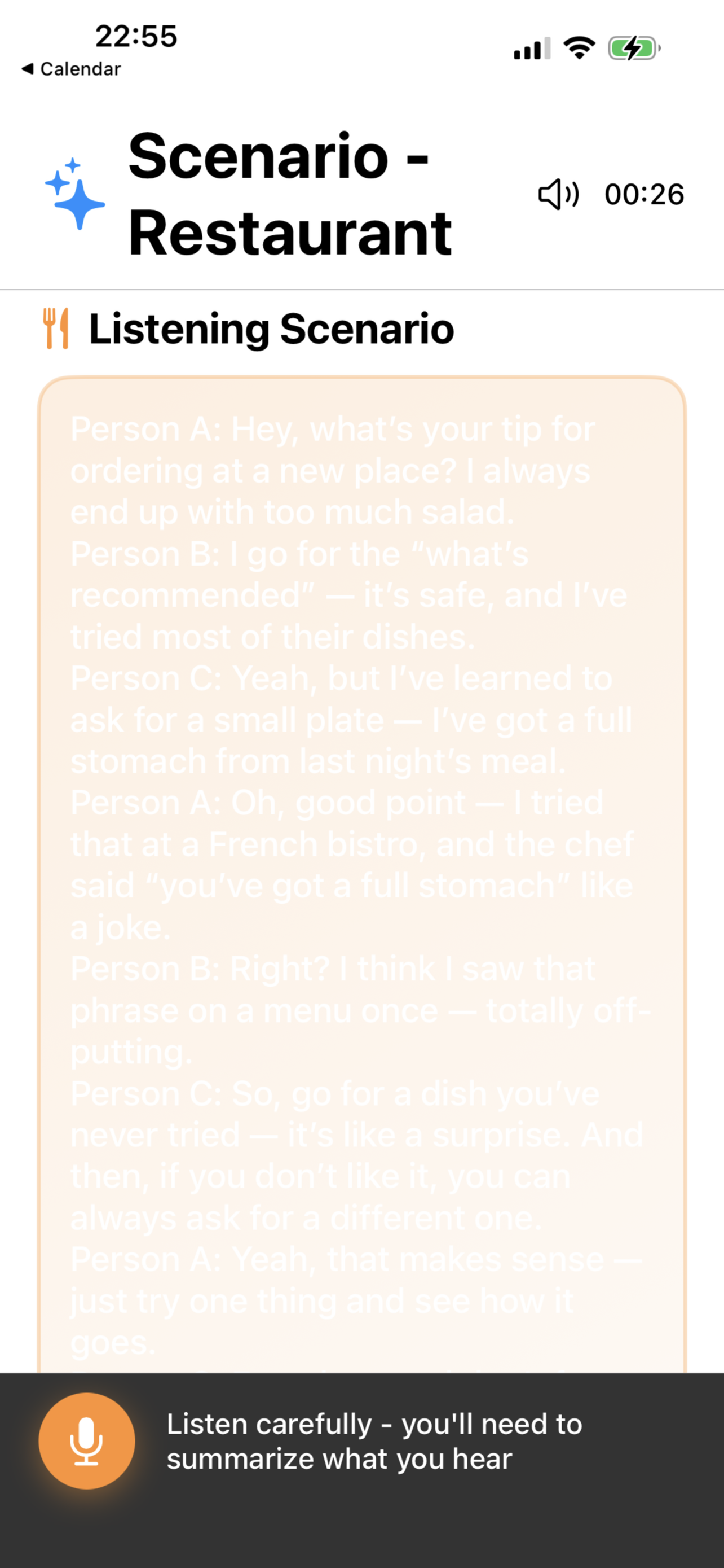 Listening Comprehension Word Game Exercise